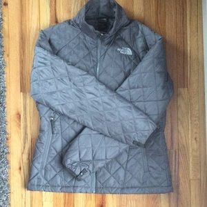 The North Face quilted jacket-gray-size medium